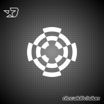 Cross Hair Motif Glass Awareness Sticker